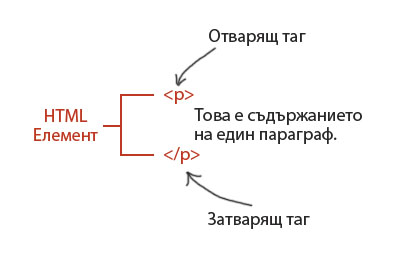 Структура на HTML елемента <p>
