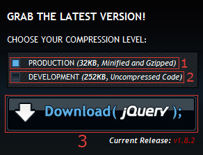 Избор на подходяща jQuery версия